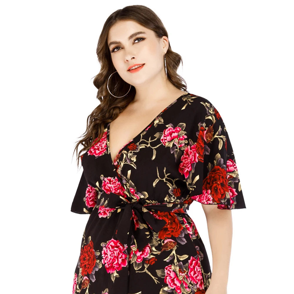 XL-6XL Curvy Clothing Casual Woman Long Dresses Knit Middle-aged Women Dress Short-Sleeved Sexy Female Large Size Summer Dress XL-6XL Curvy Clothing Casual Woman Long Dresses Knit Middle-aged Women Dress Short-Sleeved Sexy Female Large Size Summer Dress